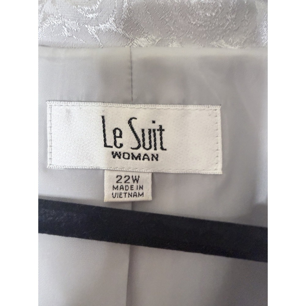Le Suit 2PC Skirt Suit Womens 22W Silver Mother of the Bride Wedding Formal Plus - Picture 2 of 16